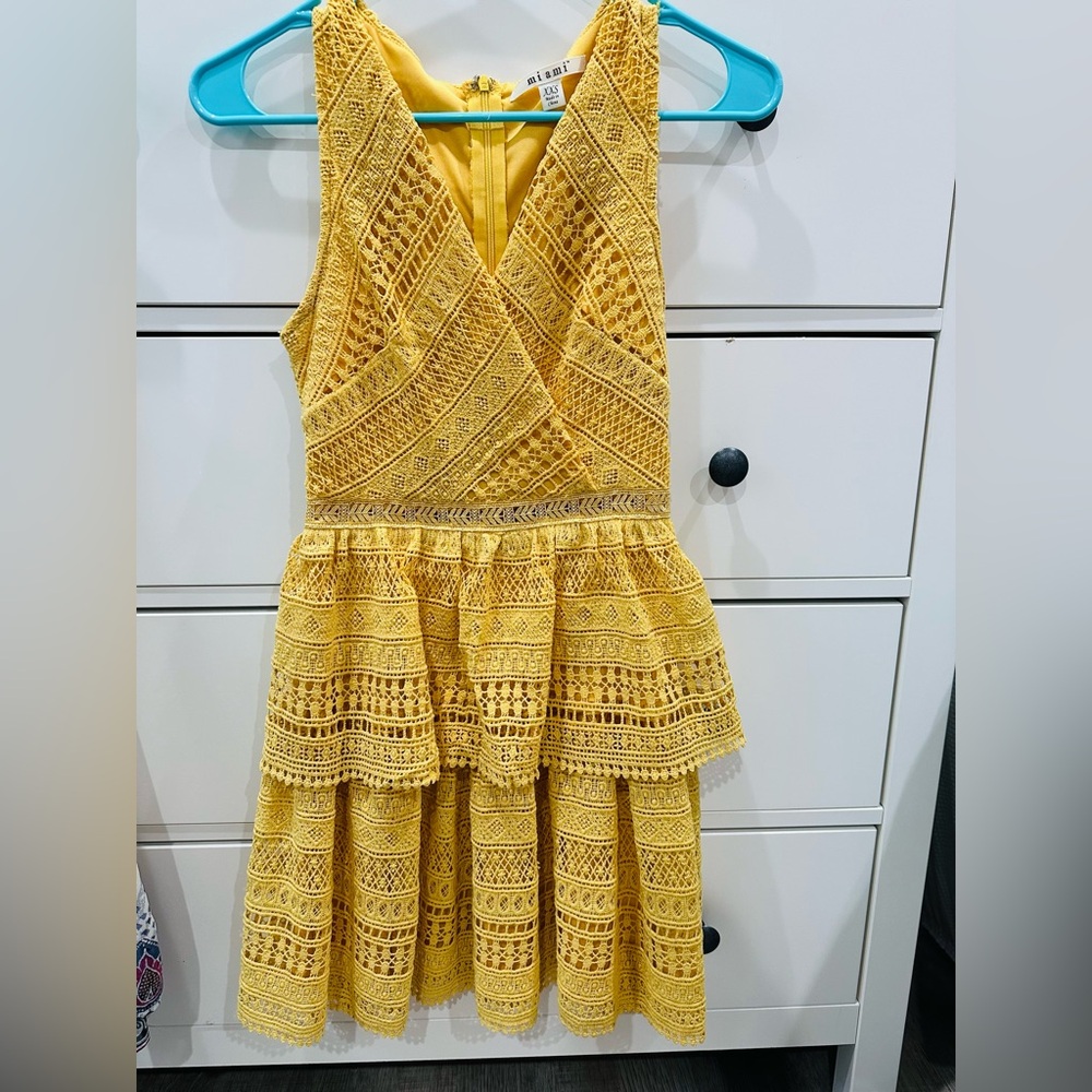 Miami Yellow Lace Dress